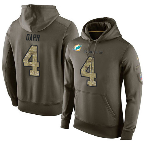 NFL Nike Miami Dolphins #4 Matt Darr Green Salute To Service Men's Pullover Hoodie